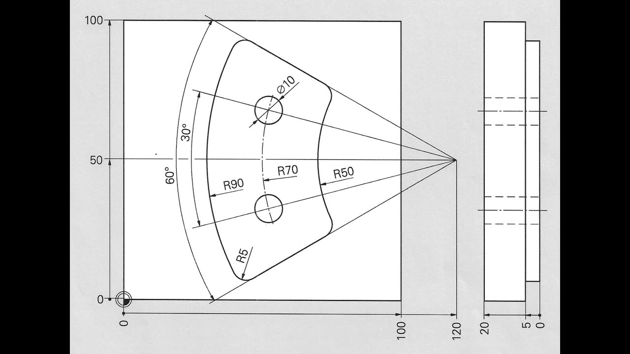 Aprender Heidenhain en español, Video 12,  Programacion Polar y Taladro  (CNC, Control numerico)