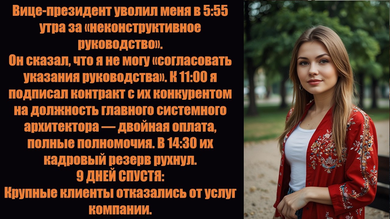 Меня уволили в 5:55 утра — к обеду я уже был новым начальником у их конкурента.