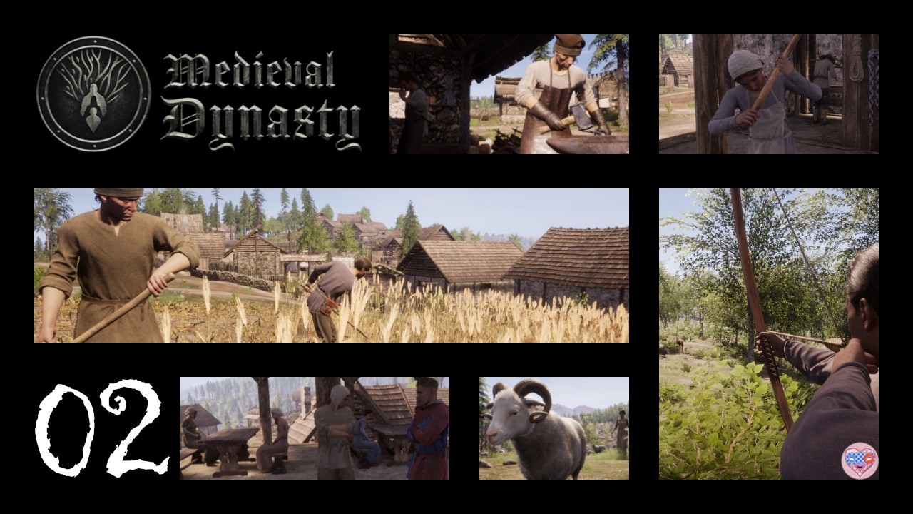 Ep°02. Medieval Dynasty, On construit l’abri du bûcheron, du chasseur et on recrute deux villageois.