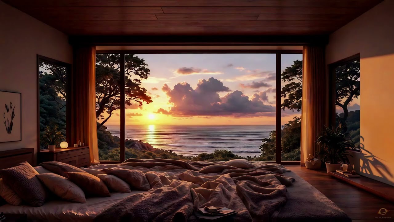 Peaceful Ocean Sunset Ambience | Calm Ambient Music for Relaxation, Focus & Inner Balance