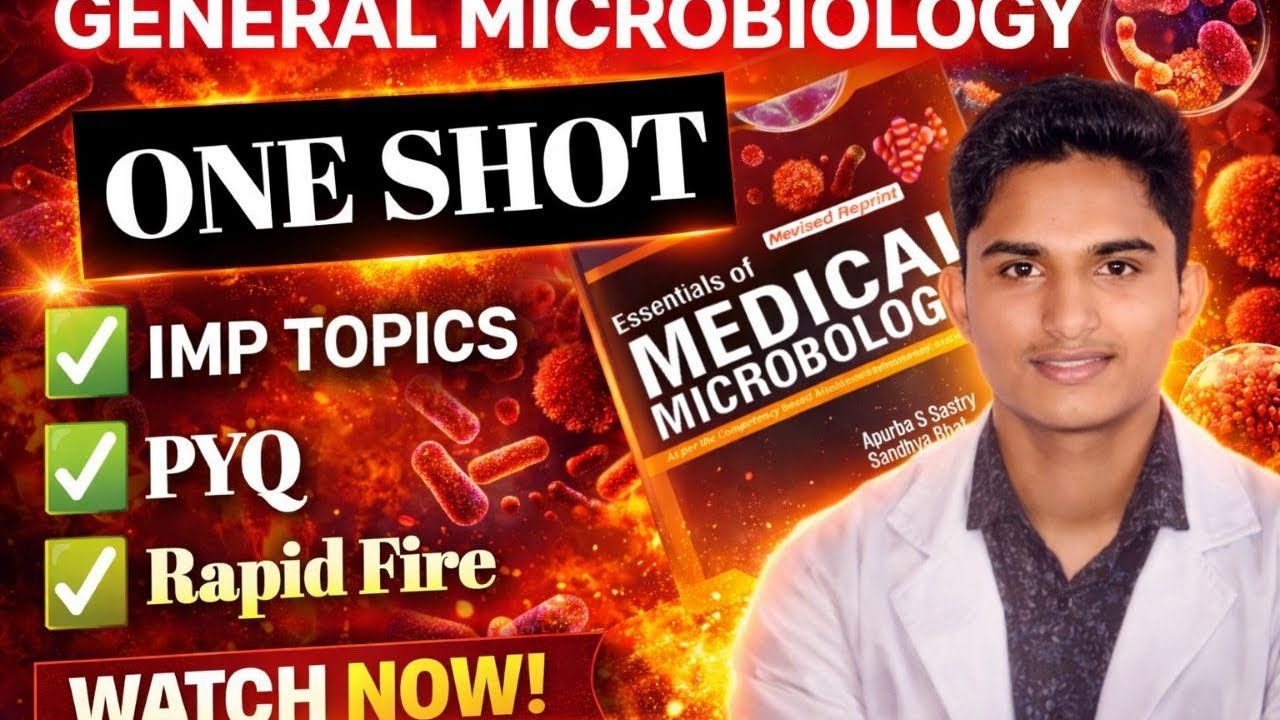 GENERAL MICROBIOLOGY ONE SHOT 🔥🔥| Important Topics  Previous Year Questions | MBBS, FMGE , NEET PG 
