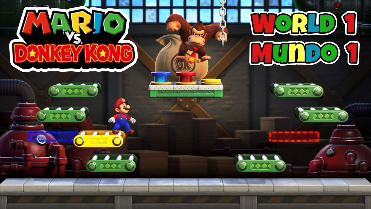 Mario vs Donkey Kong | World 1 Mario Toy Company | Mundo 1 Fabrica de Juguetes Mario 🎮Andy Lo Plays🎮
