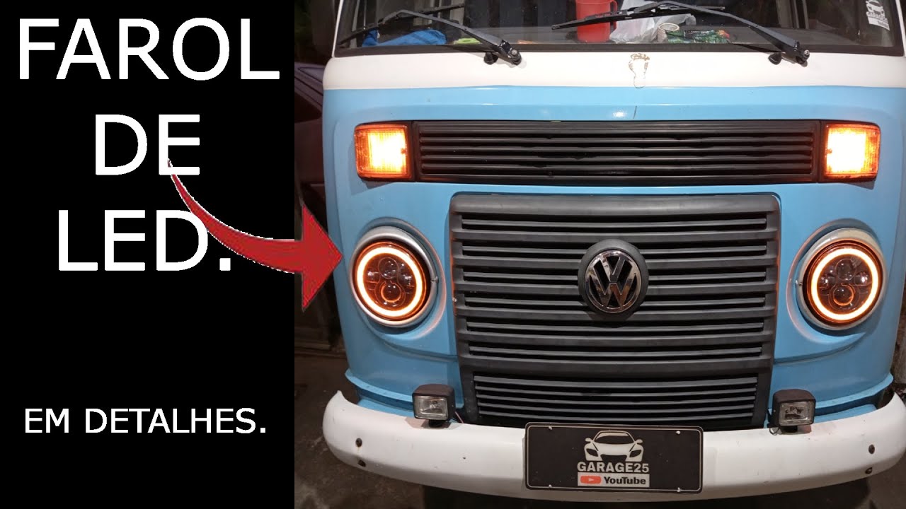Farol de LED na kombi - instalação completa.