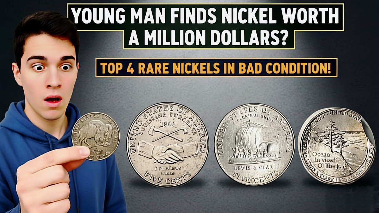 THIS Young Man Finds Nickel Worth A Million Dollars? Top 4 Rare Nickels To Find In Bad Condition!