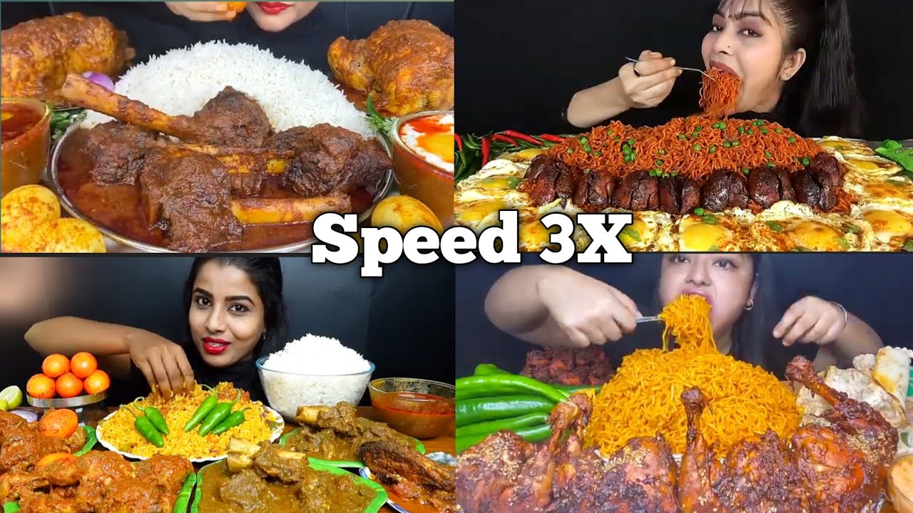 ASMR: Eating spicy Mutton leg curry egg curry and basmati rice eating challenge ASMR#shorts
