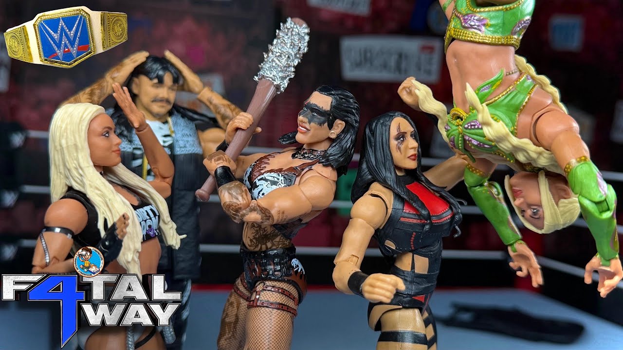 Rhea Ripley vs Stephanie Vaquer vs Liv Morgan vs Tiffany Stratton – Action Figure Match! 