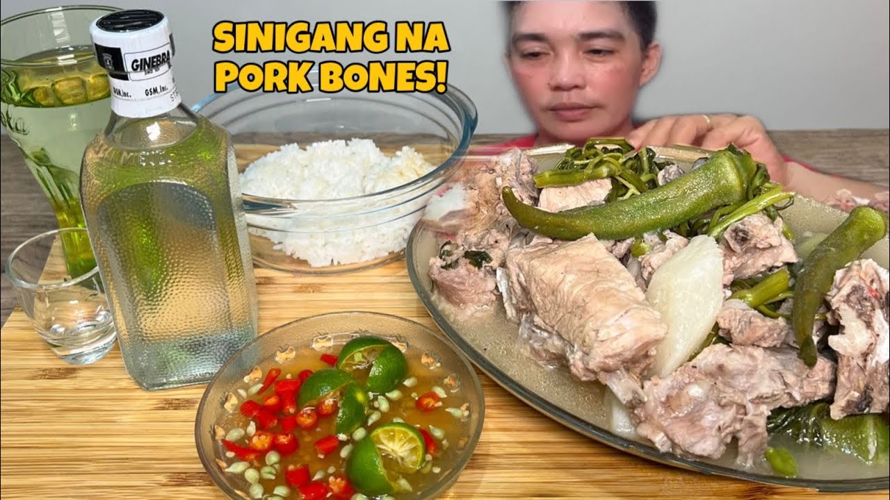 Sinigang sa Gabi na Buto-Buto ng Baboy Mukbang Asmr Filipino Food Mukbang Philippines