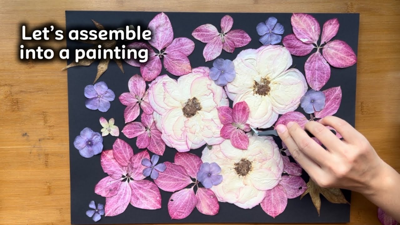 Microwave pressed flowers painting - Simple and relaxing