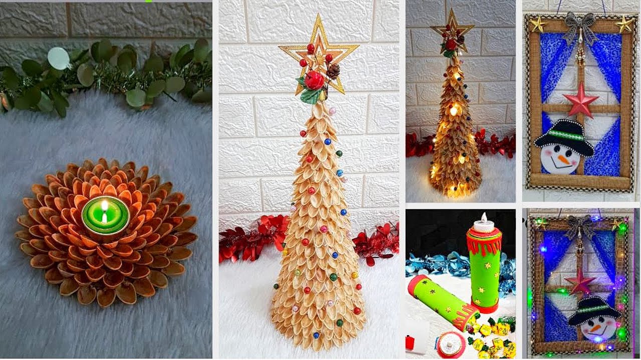 Easy 4 Christmas Decoration idea with waste materials | Best out of waste Christmas craft idea🎄24