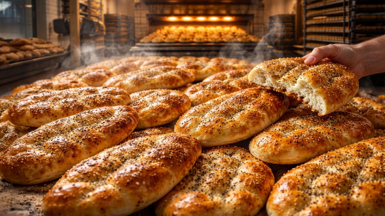 Ramadan Pide and Fresh Bread Production in a Turkish Bakery