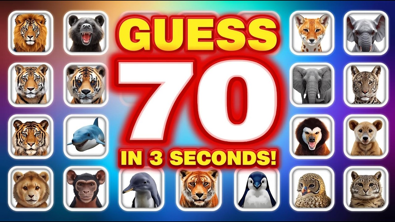 Guess the Animal in 3 Seconds! 🐾 | 70 Animals Quiz Challenge