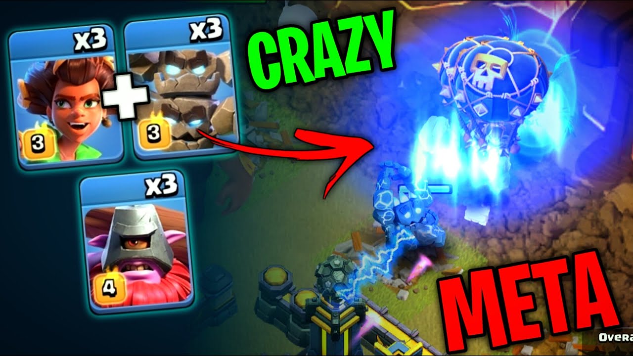 Crazy Meta | Rc Charge With Meter Golem +RR+ Thrower Is Insane | Easily 3ster attack with This Army