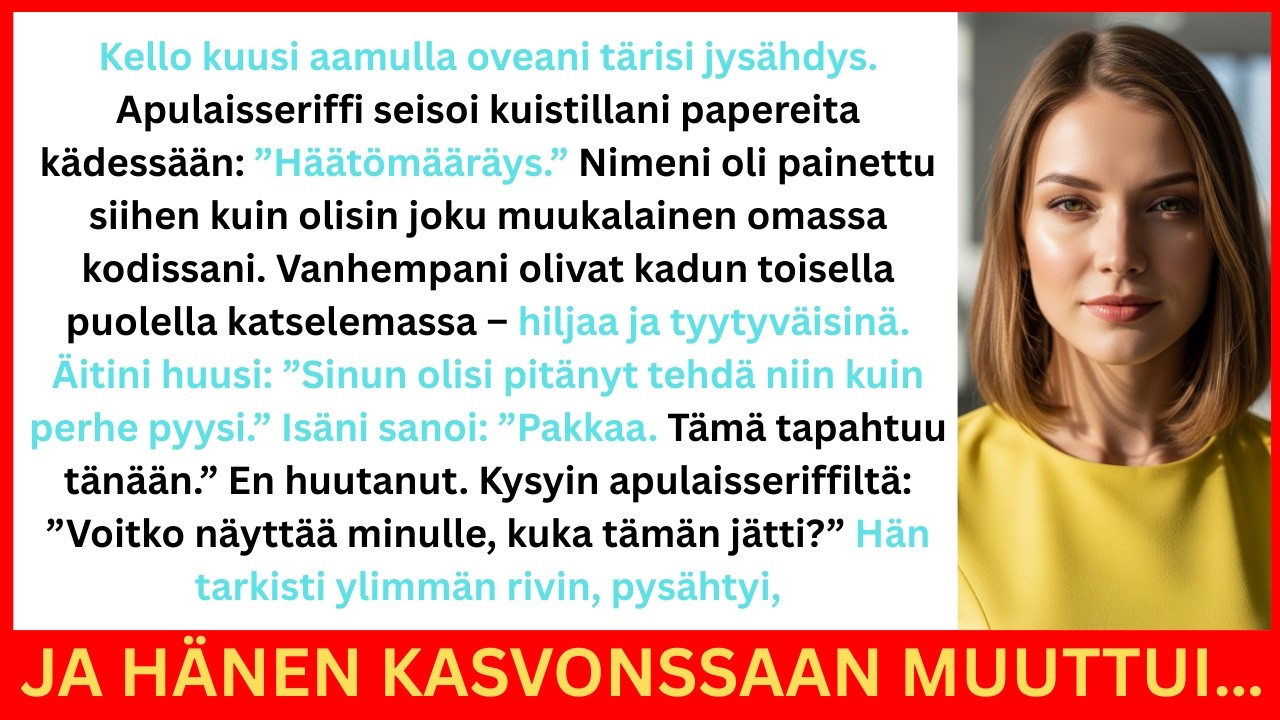 Apulaissheriffi saapui paikalle kello 6 aamulla – vanhempani hyväksyivät sen selkäni takana…