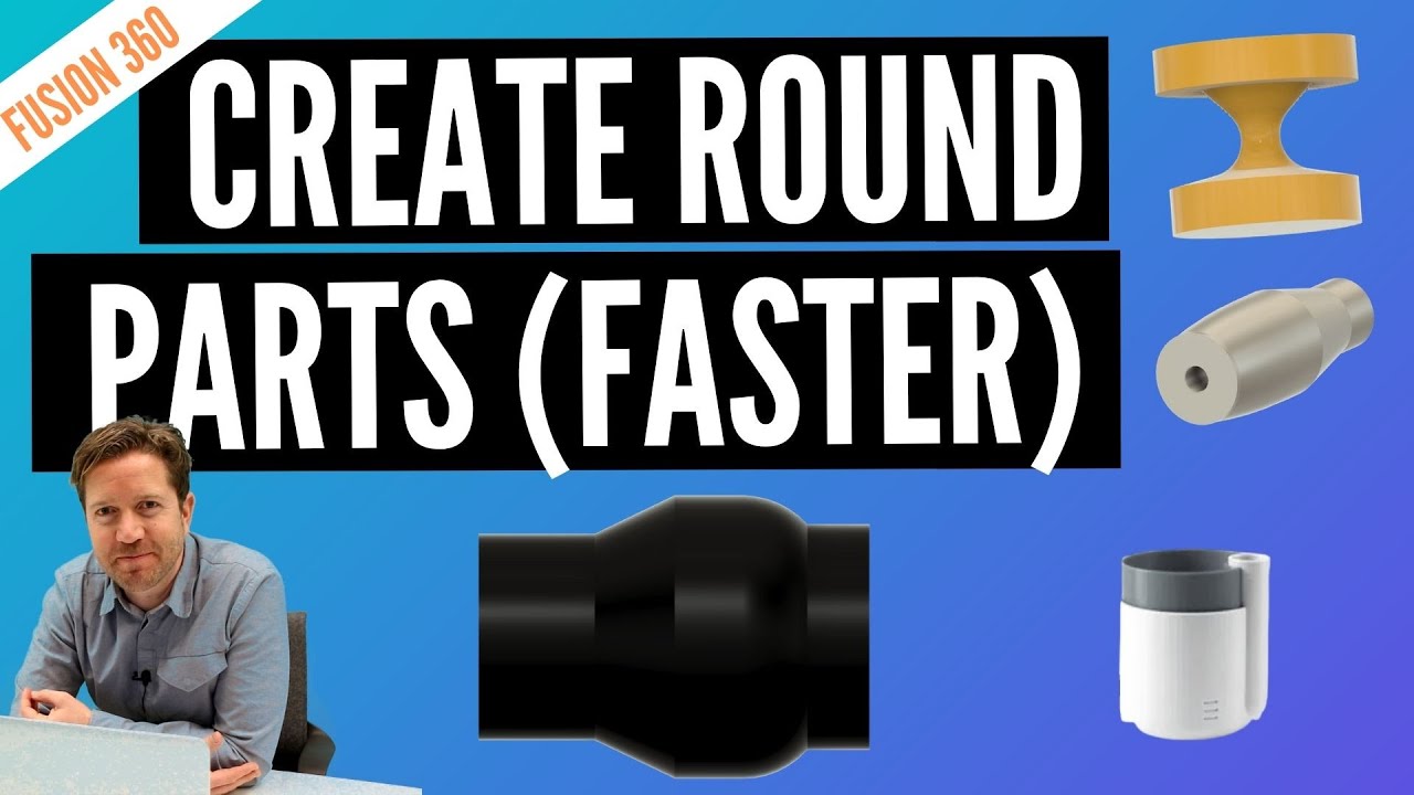 Fusion 360 Tutorial -  How To Make Cylindrical Shapes Faster w Revolve