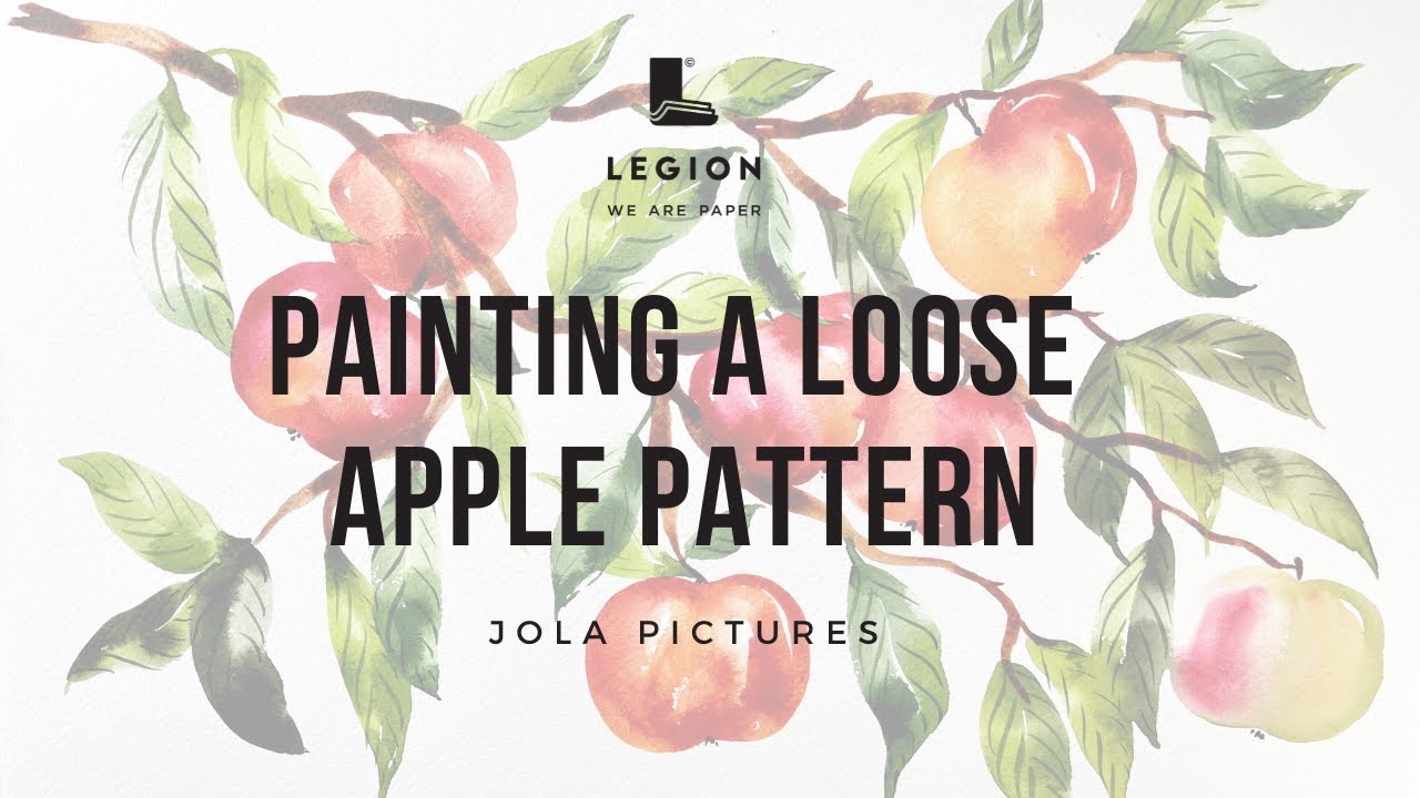 Learn to Paint a Loose Apple Pattern with Watercolor