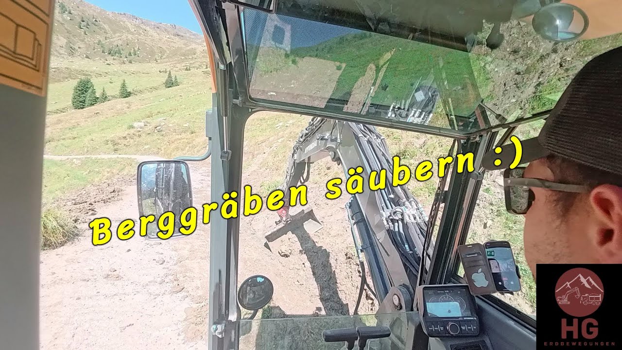Berggraben Reinigen in den Alpen