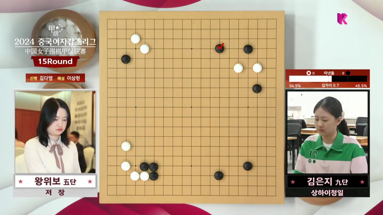 [김은지vs왕위보, 오유진vs위즈잉] 2024 중국여자갑조리그 15R