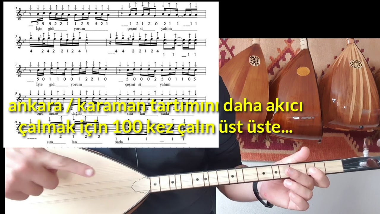 İŞTE GİDİYORUM ÇEŞMİ SİYAHİM #solfej kisasapbağlamada basit seviyede gösterimi