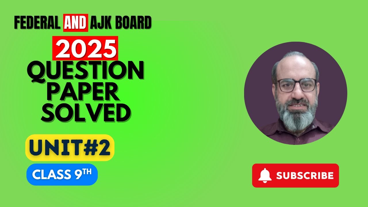 Solved Question Paper of Chemistry Class 9th  Federal board