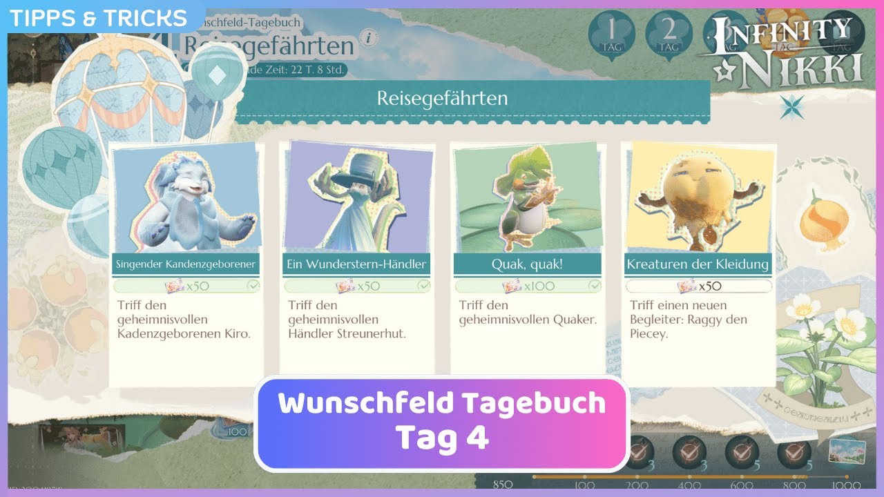 Wunschfeld Tagebuch Tag 4 I Infinity Nikki Tipps & Tricks