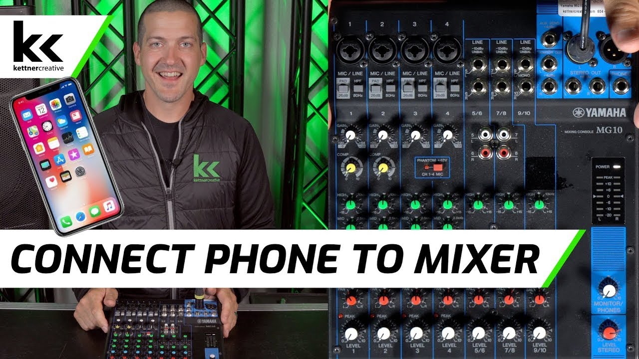 Как подключить телефон к микшерному пульту для воспроизведения музыки
