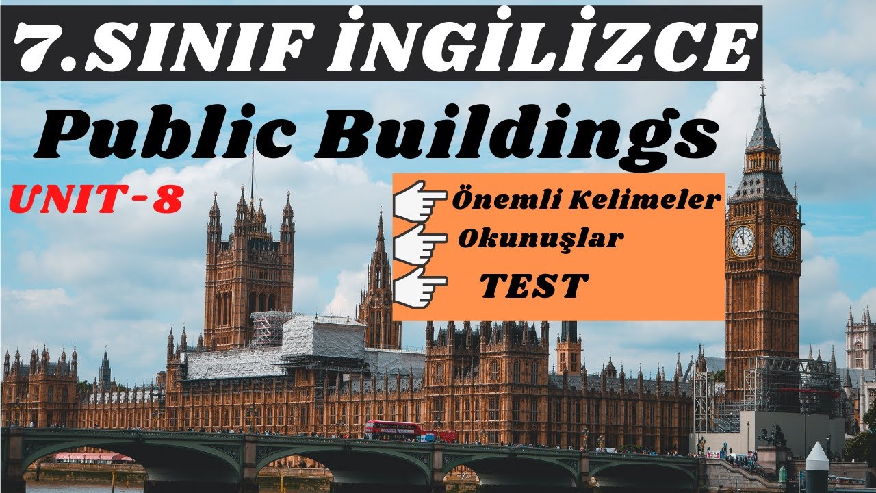 7. Sınıf İngilizce 8. Ünite Kelimeleri ve Kelime Testi | Public Buildings