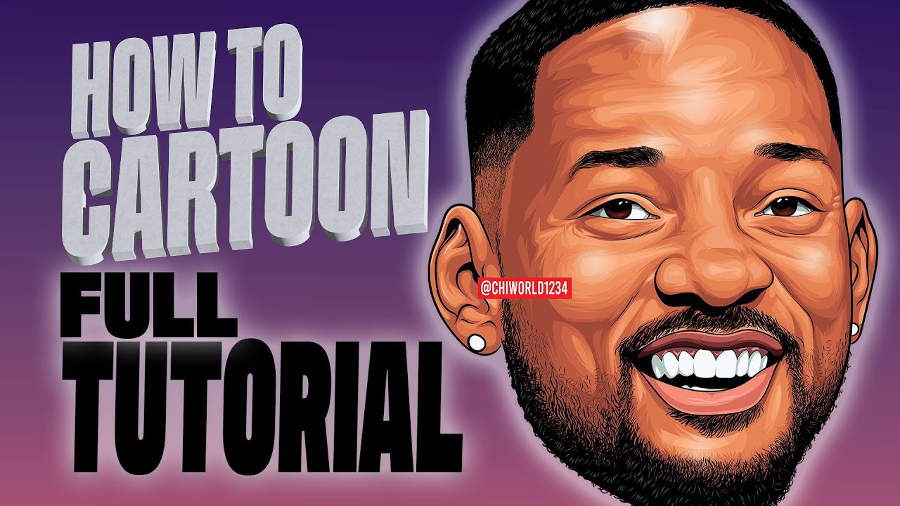 HOW TO CARTOON - WILL SMITH  FULL TUTORIAL (ADOBE ILLUSTRATOR )