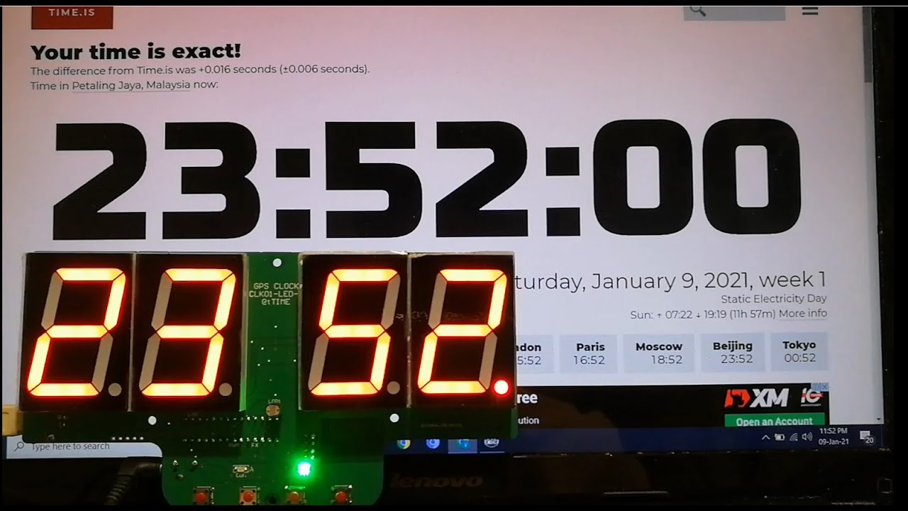 Clock with direct GPS input : Time accuracy comparison