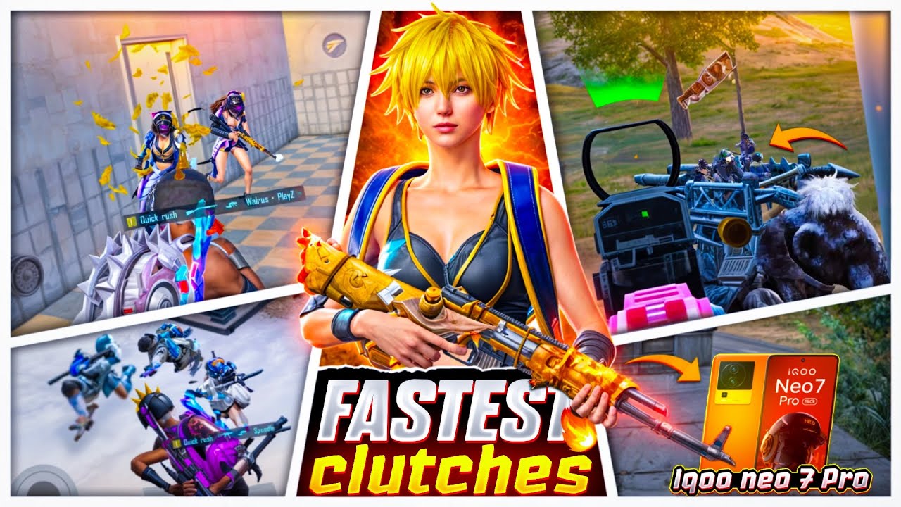 FASTEST CLUTCHES IN BGMI 3.5 UPDATE 💥 IQOO NEO 7 PRO SMOOTH + 90FPS PUBG / BGMI TEST 2024⚡