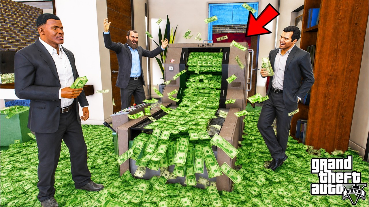 Franklin Stole a Money Printing Machine in GTA 5 | SHINCHAN and CHOP
