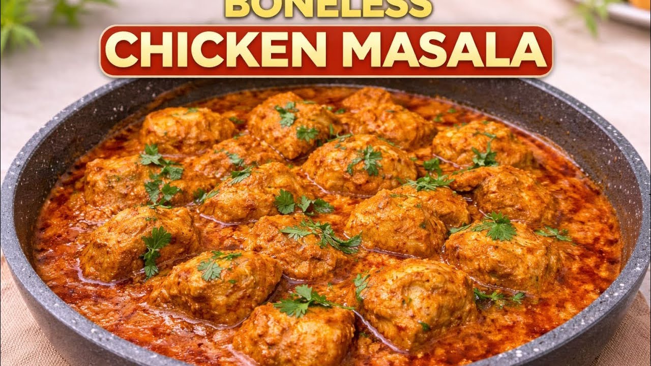 BONELESS CHICKEN MASALA / BONELESS CHICKEN MASALA GRAVY 😋