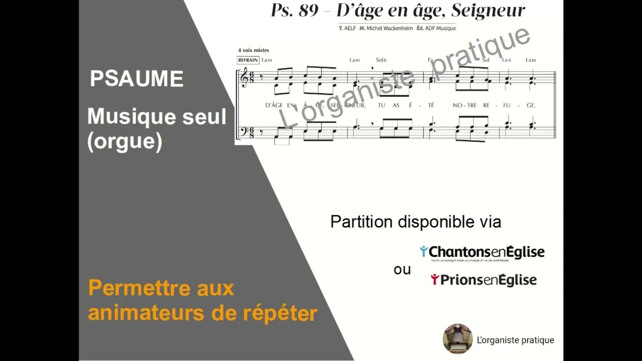 Ps. 89 - D’âge en âge, Seigneur