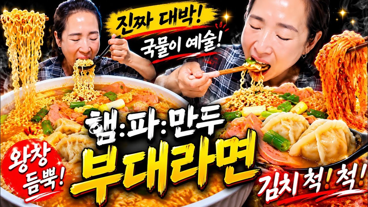 🌸로루맘 라면 먹방🌸 삼양 부대라면이라하면 되려나..