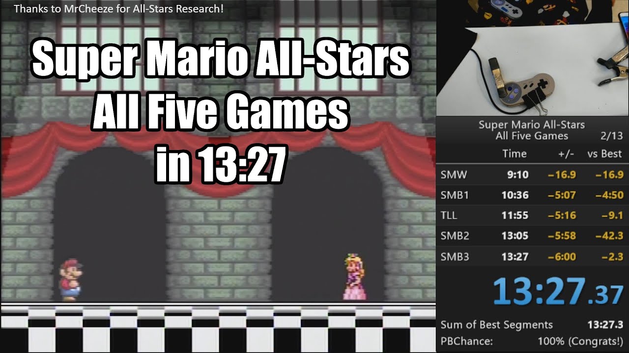 WR! Speedrunning All Five Mario All-Stars Games in 13:27