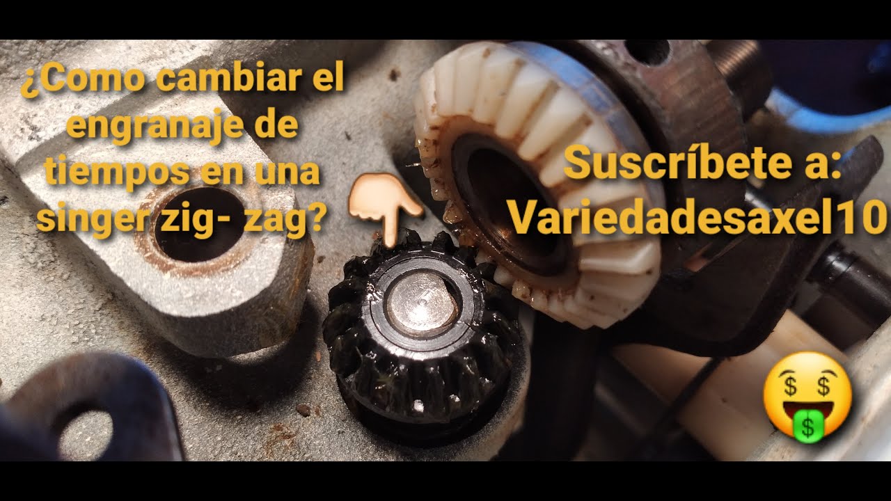 Como cambiar el engranaje  de tiempos  en una Singer Zig Zag