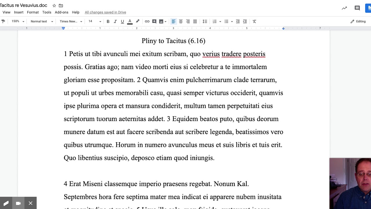 Pliny to Tacitus re Vesuvius Letter 6.16.1-3