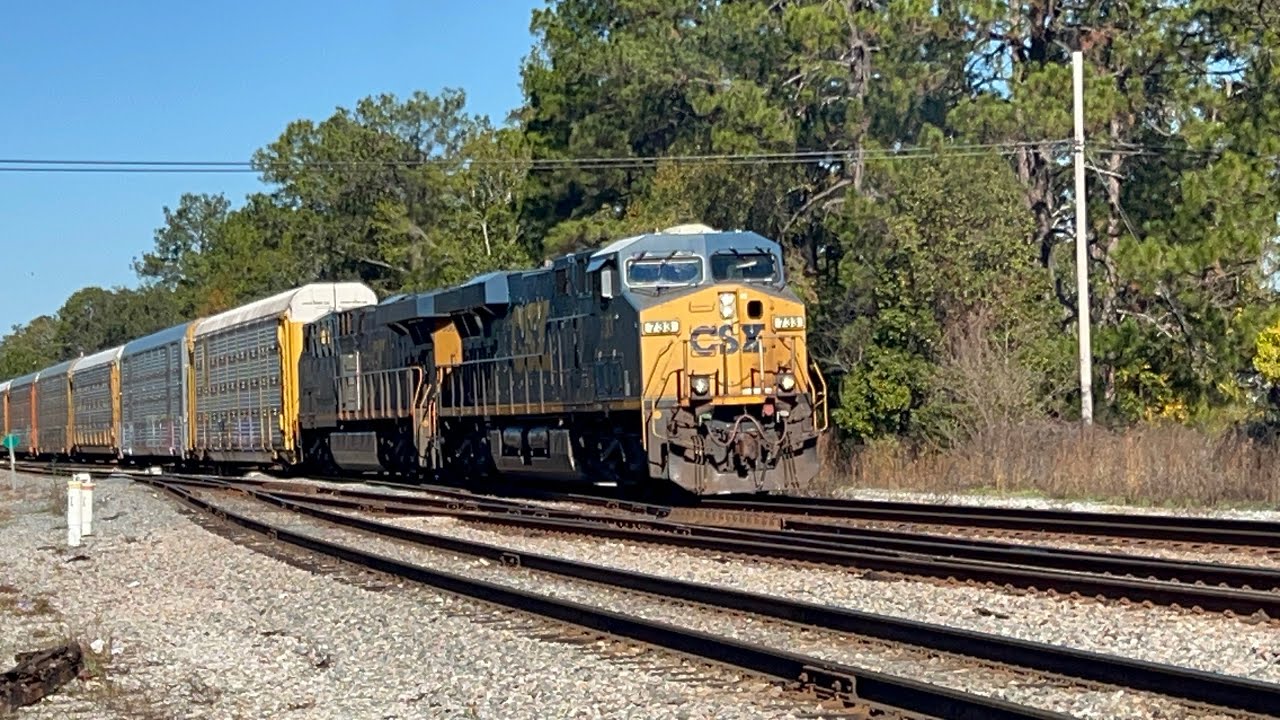  CSX Auto racks approaching Elizabeth street Waycross ga Southbound to Florida 12/19/25 