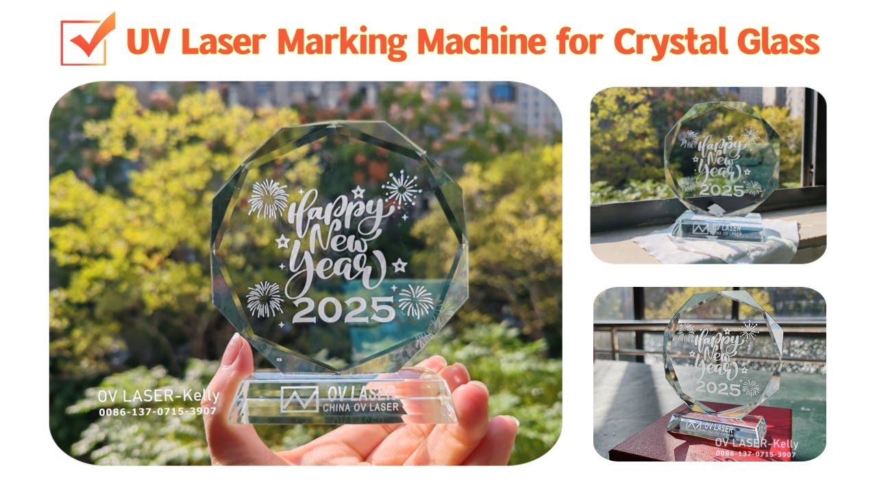 OV Laser UV laser marking crystal glass trophy engraving machine 5w 10w 20w huaray uv laser marker