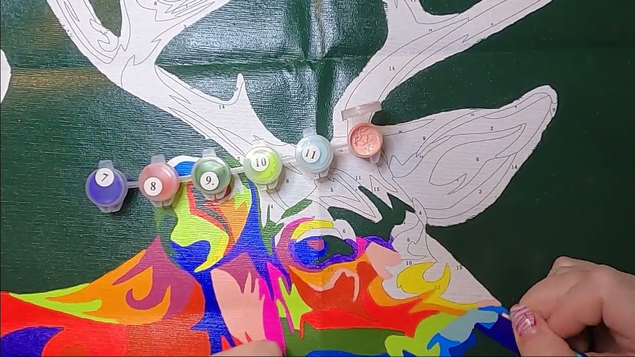 Paint by Number Time Lapse | Colorful Deer