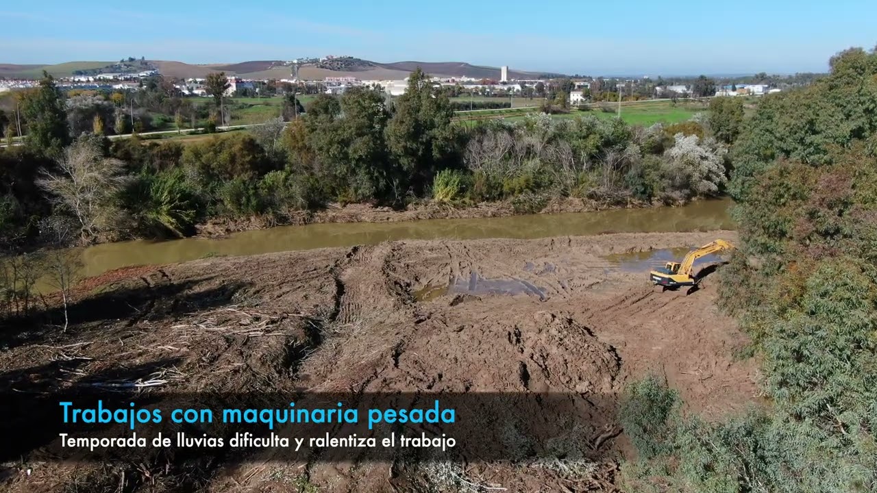 FLUBIOGENIL 1ª semana de obras B 1.1, limpieza del cauce del Genil