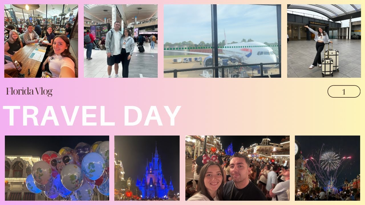 ☁️✈️✨Travel Day to Florida! LGW → MCO with BA + First Night Fireworks at Magic Kingdom 🐭🎆💗