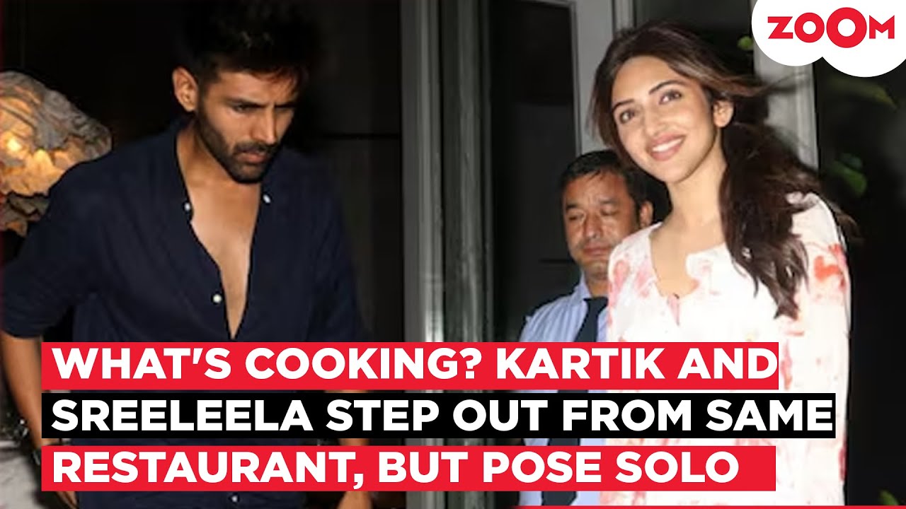 Kartik Aaryan ENJOYS dinner outing with Sreeleela; duo pose separately for photographers!
