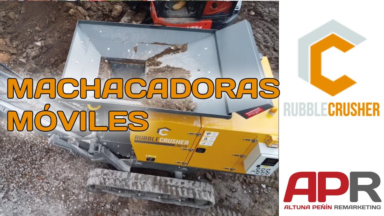 Machacadora móvil compacta de mandíbulas sobre cadenas para escombro y restos de demolición