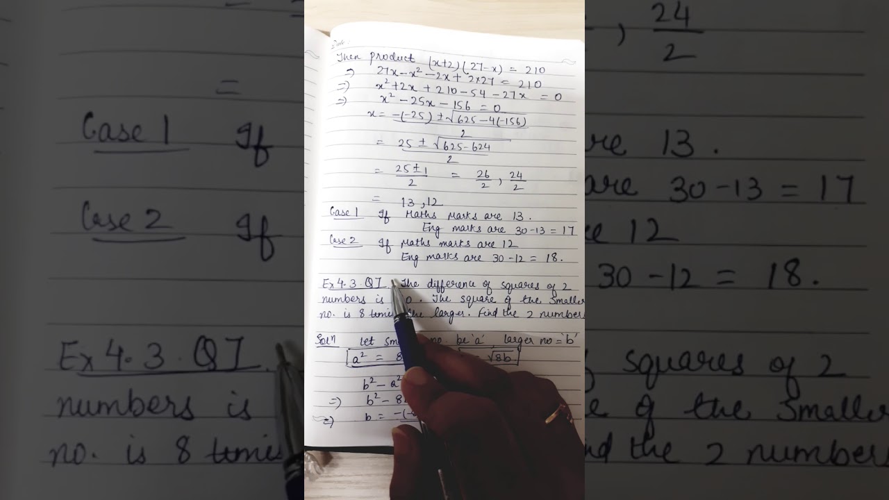 Miscellaneous word problems on Quadratic equations