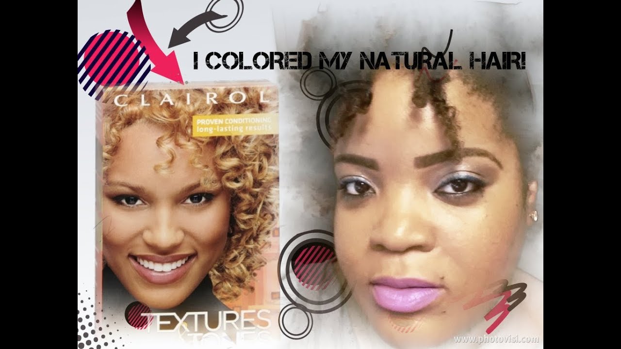 Coloring (ombre effect) My Natural Hair using Clairol Textures and Tones in Honey Blonde.
