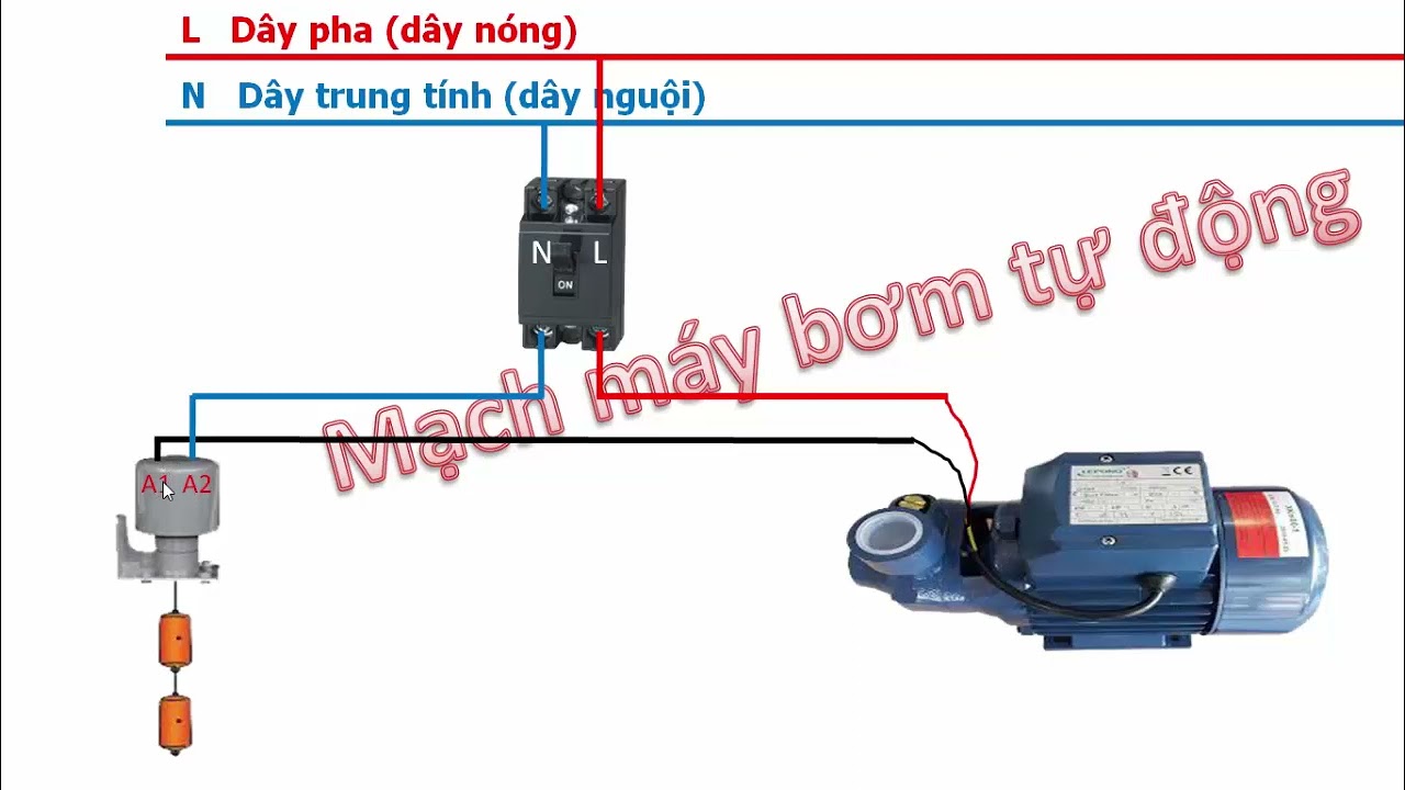 Cách đấu máy bơm nước tự động