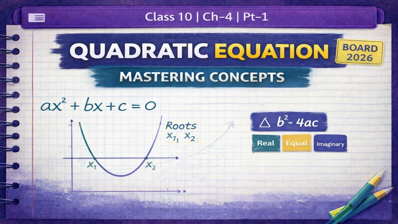 Class 10 | Ch-4 | Quadratic Equation | Pt-1 | BOARD 2026 | ONE SHOT | MASTERING CONCEPT with Example