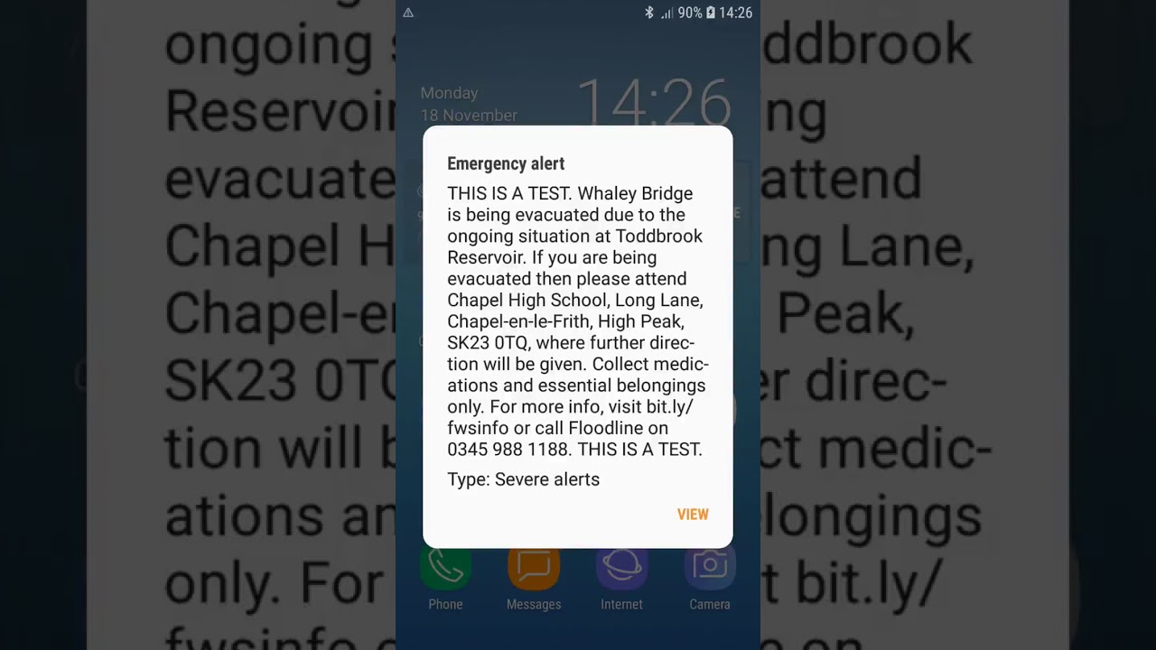 UK Emergency Alerts Cell Broadcast - Samsung J5