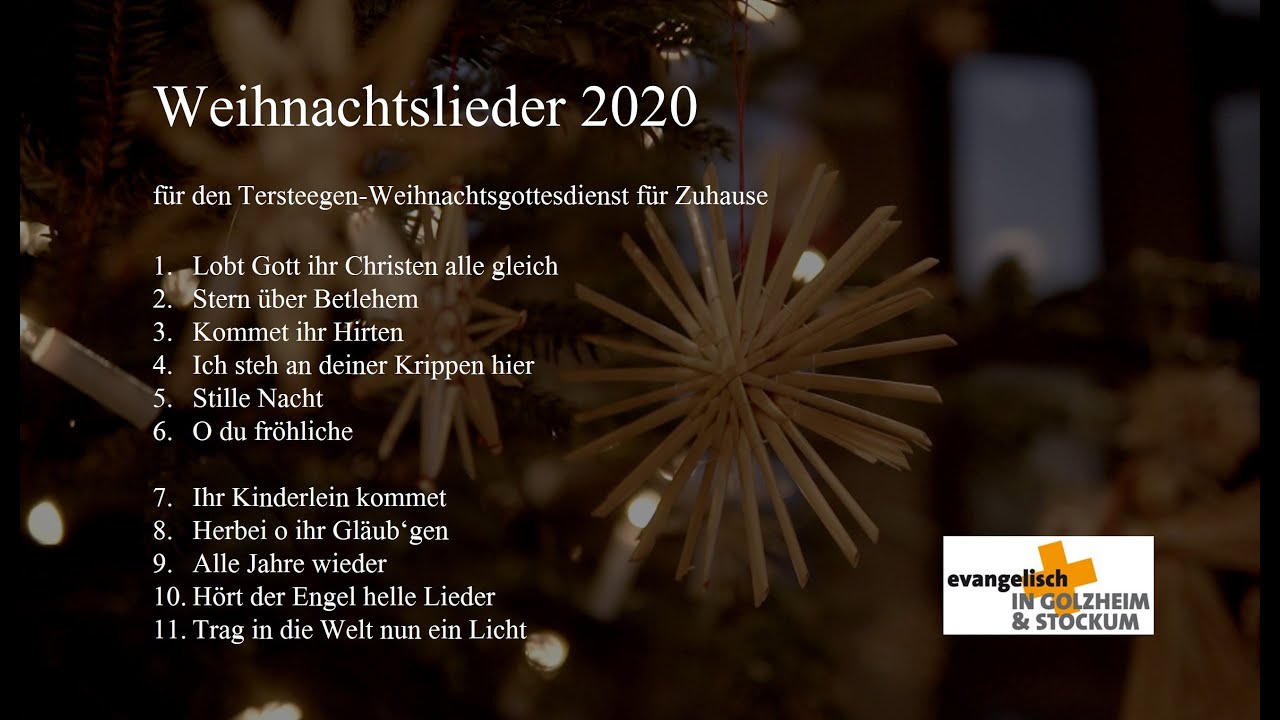 Weihnachtslieder | Gottesdienst für Zuhause | Tersteegenkirche | 2020