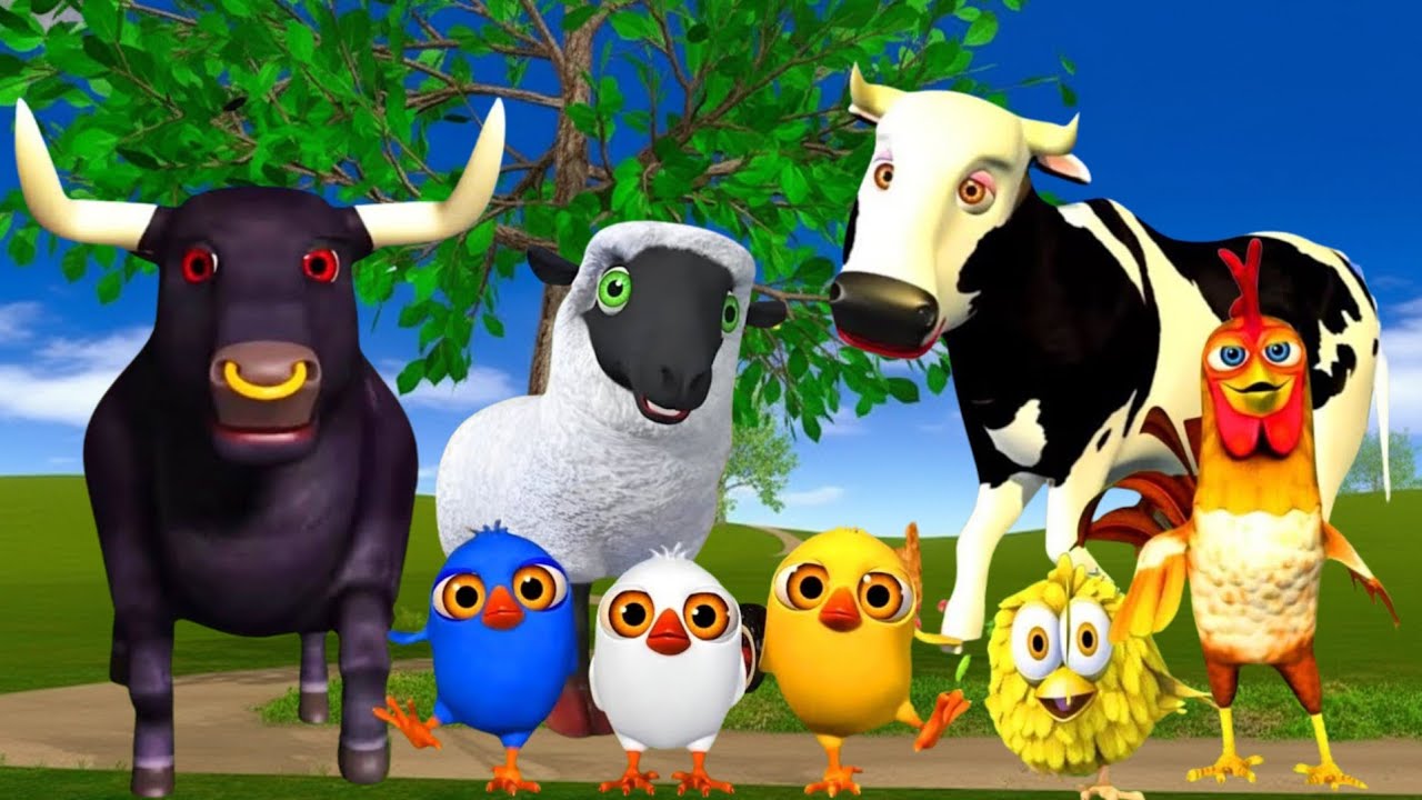 El Pollito pío 3d - el Toro y el Tractor de la Granja Partc#k35-el Pollito y el Tractor de la Granja